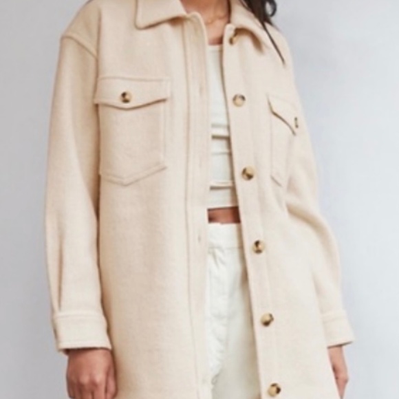 NWT XXS Wilfred by ARITZIA ganna jacket ‘bone’ wool shacket - Picture 7 of 10